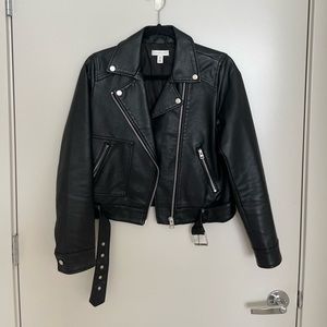 Top shop size 6 Black Vegan Faux Moto Leather Jacket